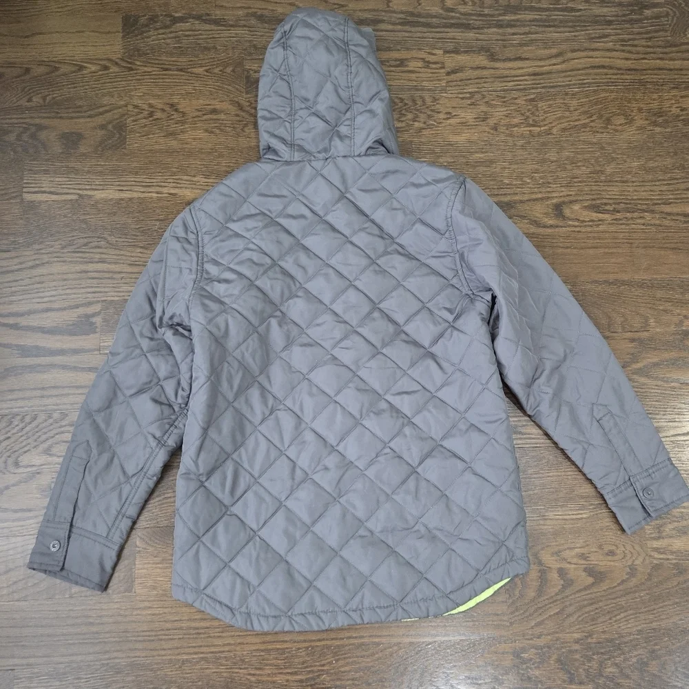 Old Navy Gray/Lime Green Quilted  Boys Jacket Sz.XL(14-16)